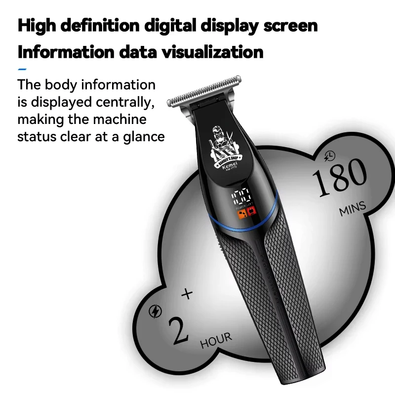 Kemei KM-1772 Professional Electric Hair Clippers 7000 RPM Hair Trimmer Cordless Rechargeable Hair Cutting Machine For Men