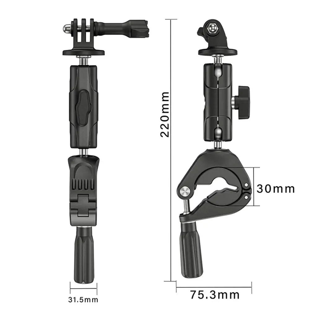 Bicycle Motorcycle Camera Bracket For DJI Pocket 3 Camera Riding Clamp 360° Rotation Stable For GoPro Insta360 Series