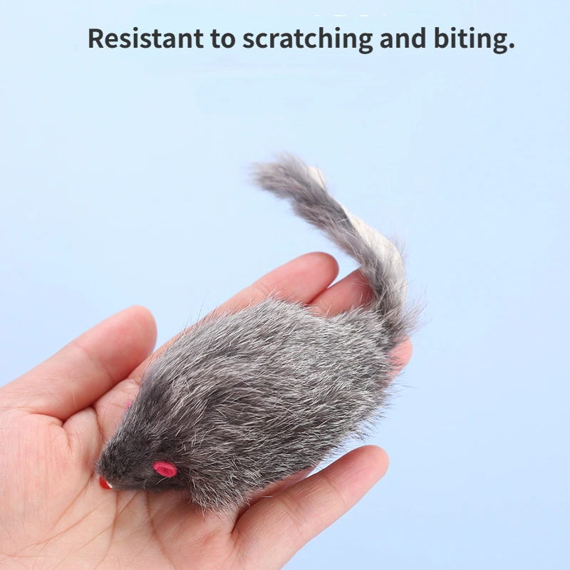 1PC Furry Plush Cat Toy Soft Solid Interactive Mice Mouse Toys for Cats Funny Kitten Toy Pet Cats Training Game Cat Supplies