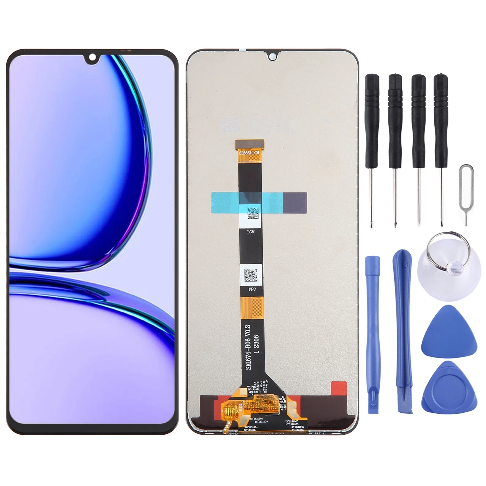 OEM Tela LCD Para Realme C51, RMX3830, Digitador, Montagem Completa, Exibição Do Telefone, Peça De Substituição De Reparação