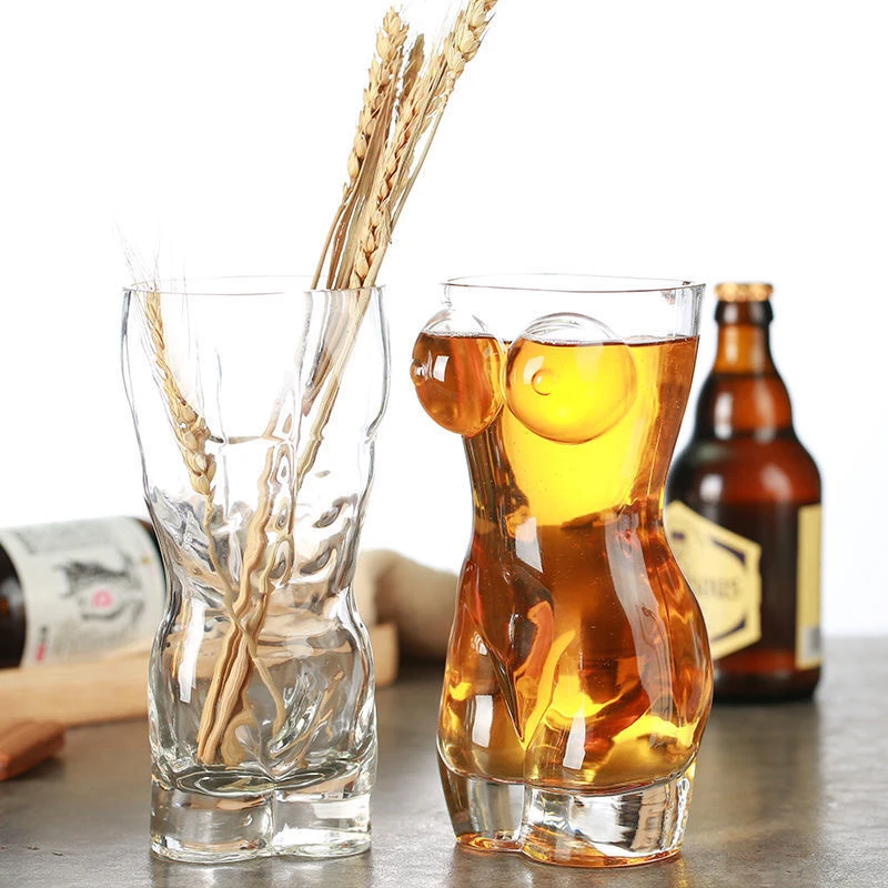 

Unique Beer Cup Funny Wine Glass Whisky Vodka Shot Glasses Creative Bar Cocktail Glass Body Shape Mug Coffee Juice Cup