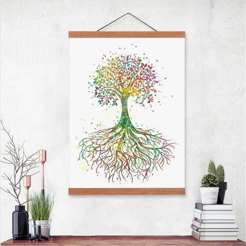 

New modern abstract watercolor tree of life painting core custom Nordic simple bedroom living room decoration painting