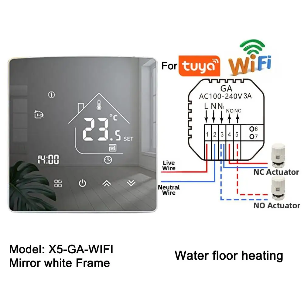 Boiler Control Heating Thermostat Programmable Schedule 5 1 1 Programmable App Remote Control Child Lock Energy Saving Mode