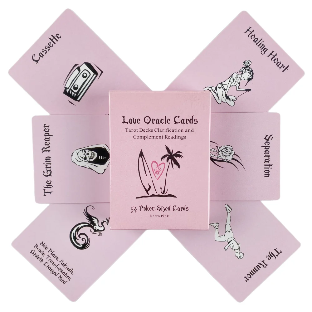 لعبة بطاقات Pink Island Time Wellness Love Oracle Cards Decks لعبة بطاقات العرافة للعبة الحفلات العائلية #6