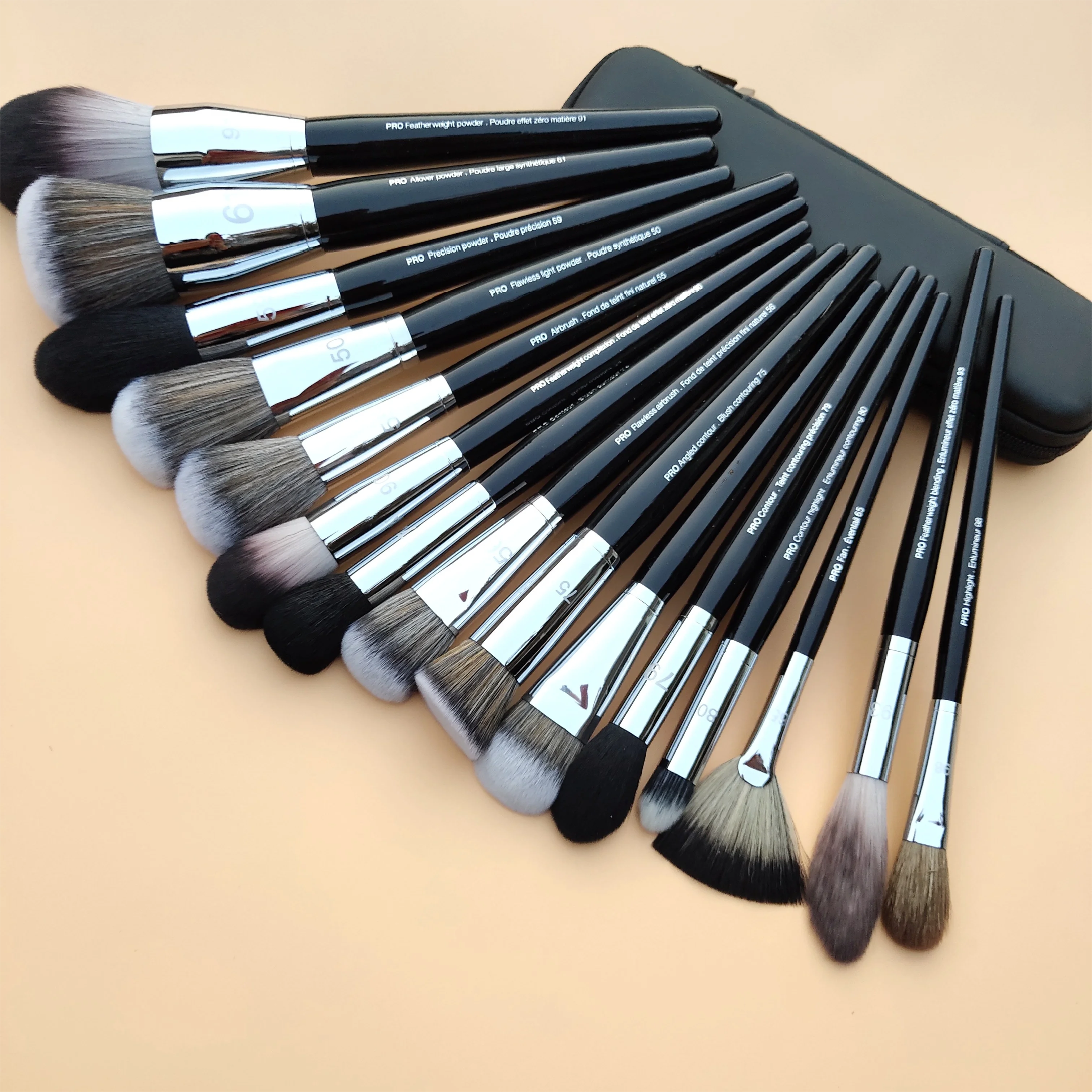 SP Series PRO Makeup Brush Set Soft Natural Hair Foundation Brush Loose Powder Blusher Contour Concealer Blending Makeup Tool