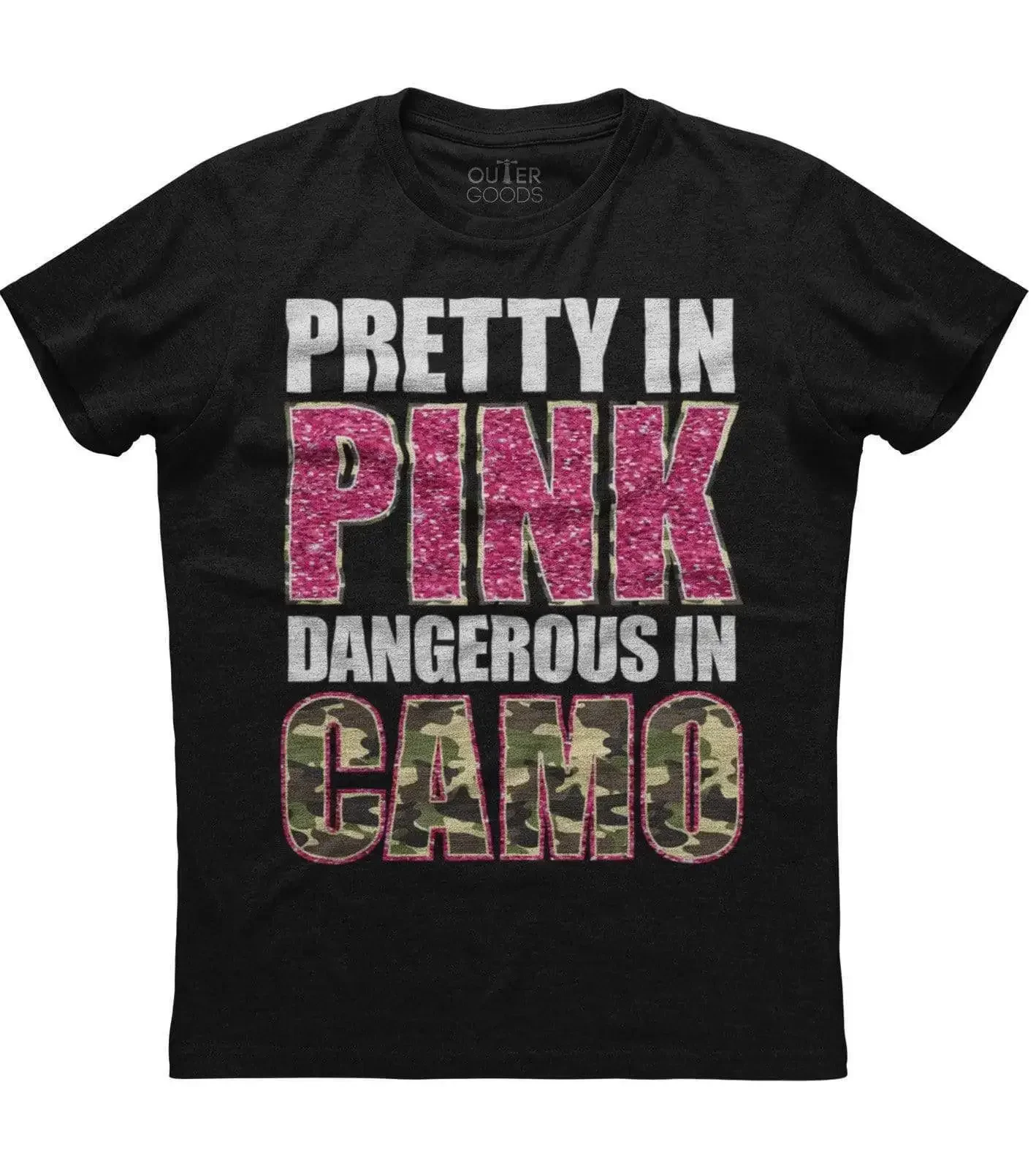 Pretty In Pink Dangerous In Camo. Unique Letter Phrase Printed T-Shirt. Summer Cotton O-Neck Short Sleeve Mens T Shirt New S-3XL