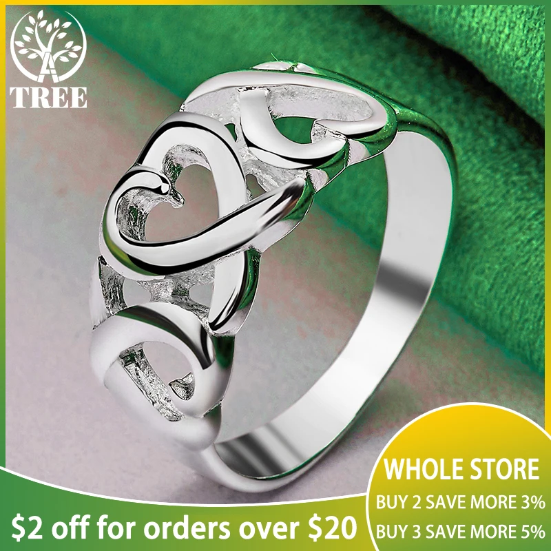 

Noble 925 Sterling Silver Women Love Heart Rings Fashion Party Engagement Wedding Christmas Anniversaries Charm Jewelry Gift