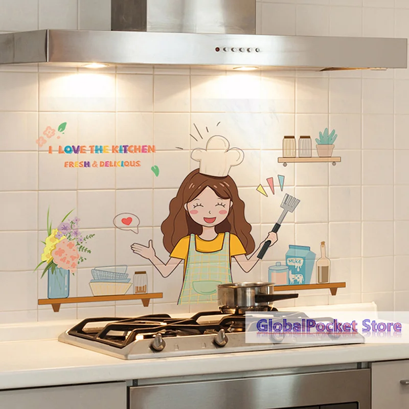 1 Sheet 30*90cm 60*90cm Self-Adhesive Kitchen Oil-Proof Stickers Heat-Resistant, Waterproof And Oil-Proof Cabinet Stickers