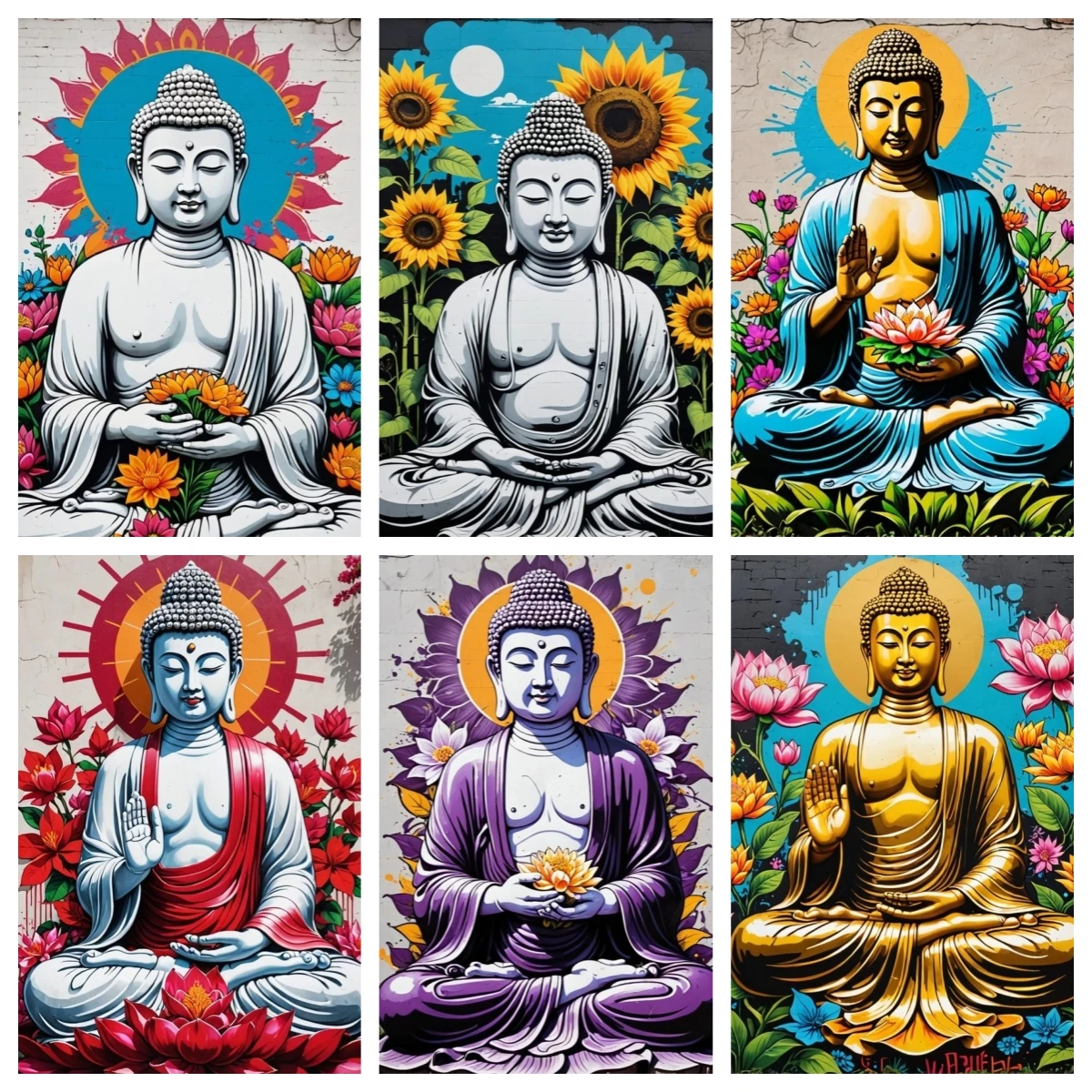 DIY Diamond Painting 5D Full Round/Square Serene Buddha Statue Diamond Mosaic Art DIY Spiritual Zen Decor Meditation Room Decor