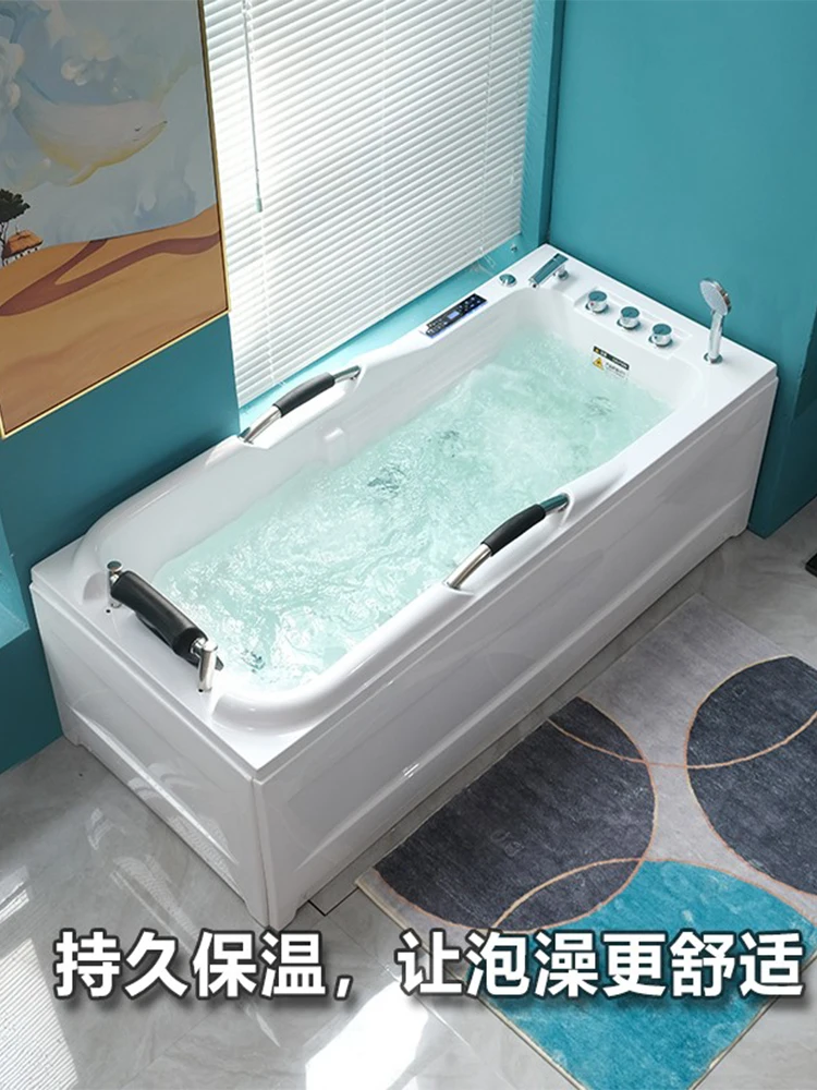 Household small unit deep bubble bathtub surfing massage acrylic constant temperature independent seamless integrated square