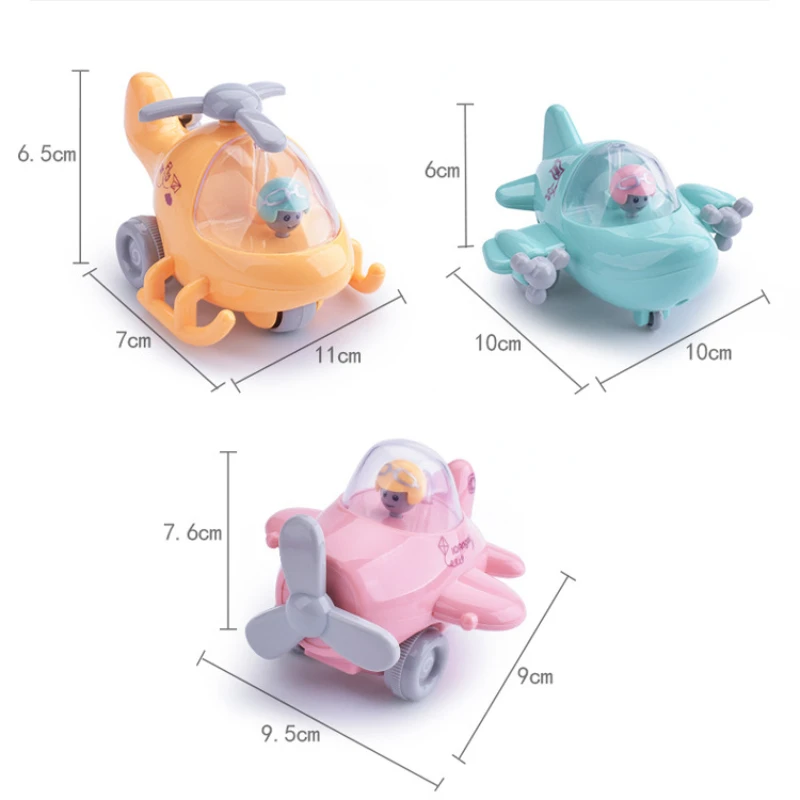 Childrens Color Shape Cognitive Toys Aircraft Cartoon Mini Simulation Inertia Rebound Aircraft Parent-child Game 2-in-1 Toy Gift