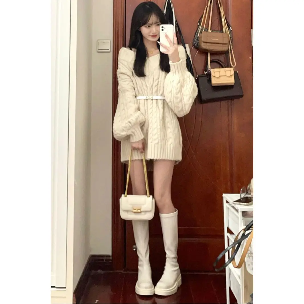 

Sweaters Jumpers Pullovers Woman Rockl Chenille Grandma Oversized Homewear Lazy Weekend Cozy Living Room Winter Plush Fluffy Fit