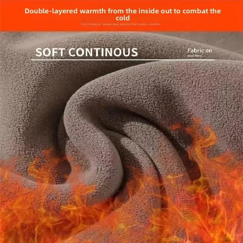 الرجال عارضة Fce اصطف السراويل الرياضية فضفاضة تناسب الخريف الشتاء الدافئة مرونة الخصر عمال السراويل ألياف البوليستر #4