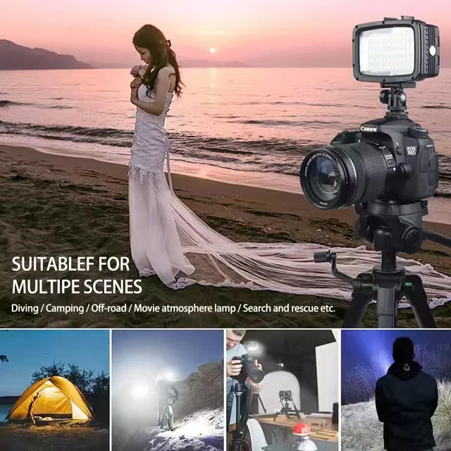 Ckhb-39D 1800LM 60 светодиодный водонепроницаемый фонарик заполняющий свет с 3-цветным диффузором подводная камера 40 м освещение для фотосъемки