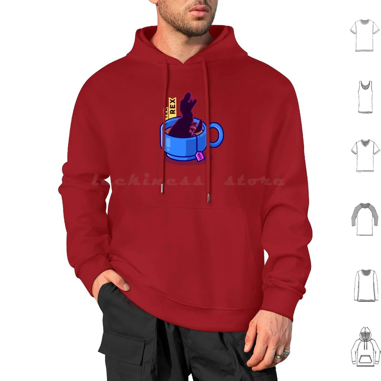 Tea Rex Hoodies Long Sleeve Tea Rex Dino Dinossaur Dinossauro Tiranossauro T Rex