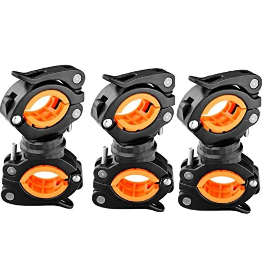 

3 Pack Bike Flashlight Holder, Mount Bicycle Bracket Flashlight Holder Mounting Torch Clip 360 Degree Rotation