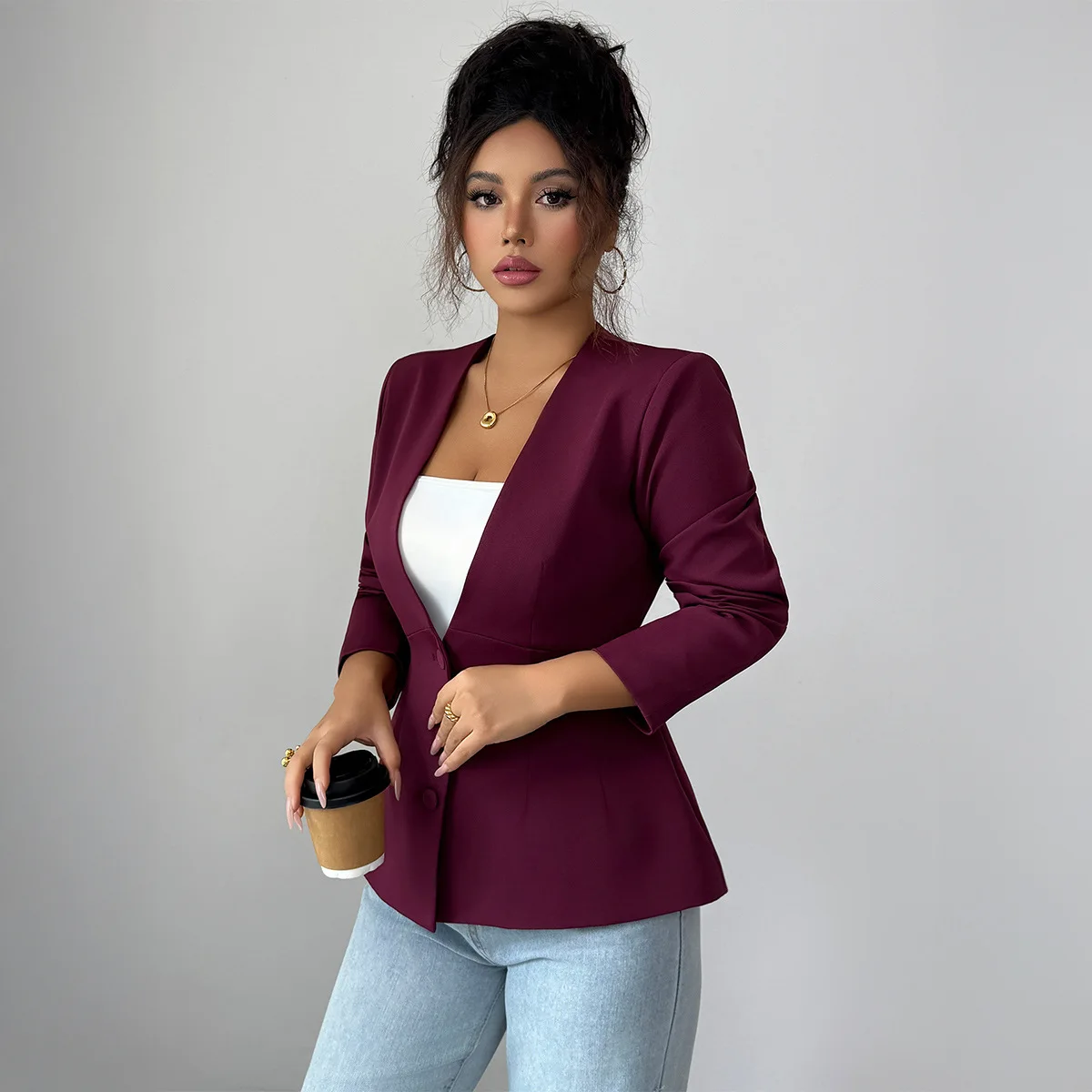 Elegant High-end Buttoned Jacket Women's Blazer 2026 Fall/winter Evening Dresses Party Elegant Femme Clothes