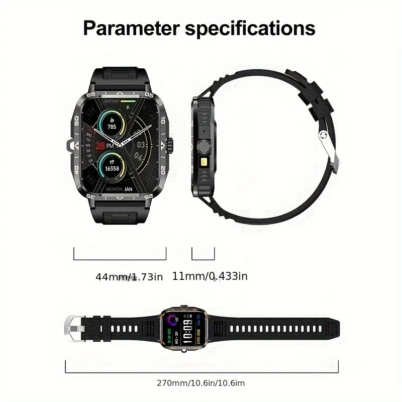 Smart Watch (Answer/Call) Outdoor Sports Watch LED Altimeter Barometer 100+Sport Mode 300mAh Battery Pedometer Compatible