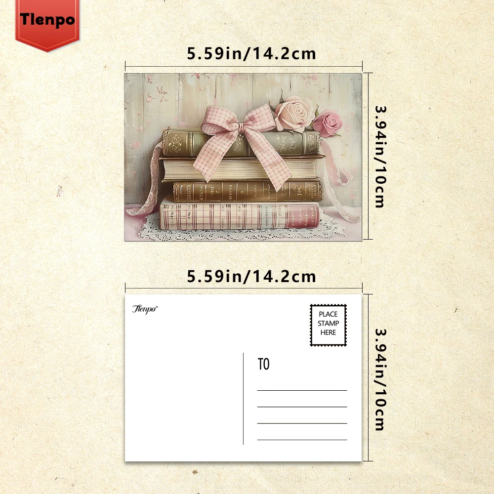 16pcs，Retro Aged Romantic Notebook Postcards,HD Printed, birthday/anniversary gifts, collectibles, suitable for gift-giving