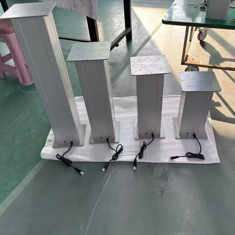 3-Stage Telescopic Lifting Column Pillar Actuators 2000N 12mm/s, Triple-level Modifiable Desk Column for Elevating Table
