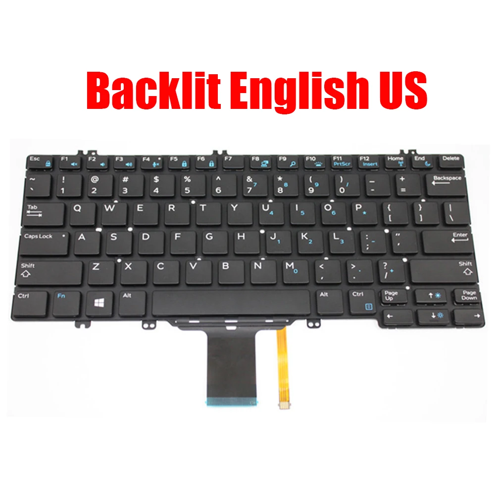 

Backlit English US Keyboard For DELL For Latitude 5289 7389 7390 2-in-1 5280 5288 5290 7280 7290 7380 7390 00NPN8 0NPN8 New