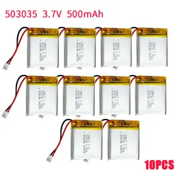 10 Pcs Lithium Battery 500mAh 3.7V 503035 603035 053035 Lipo Polymer Battery for Bluetooth Speakers Audio Devices Car Recorder