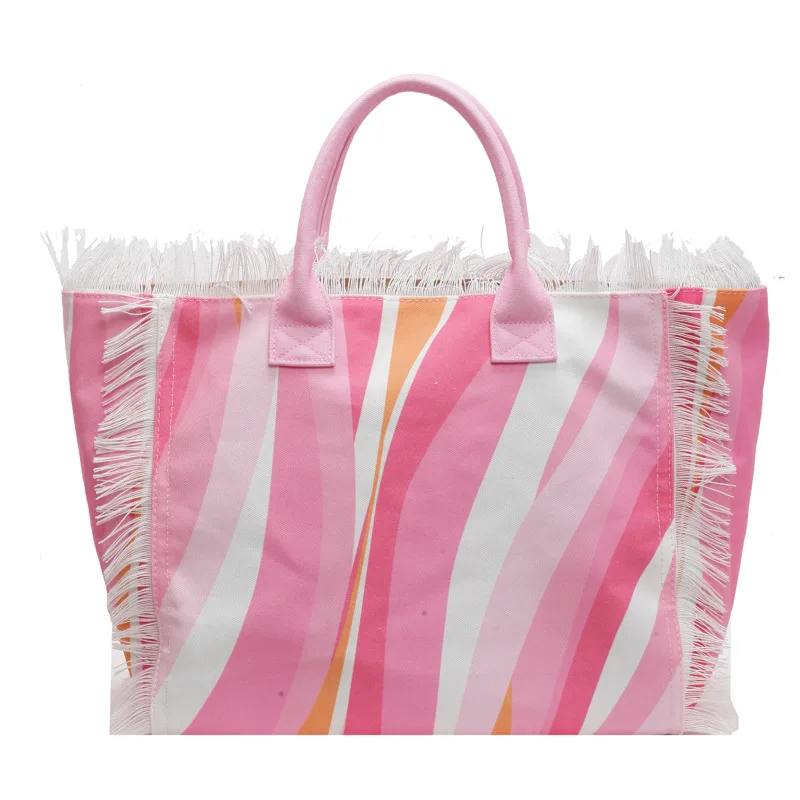 

Trendy and Fashionable Large-capacity Fringed Canvas Handbag, 2026 New Model Casual and Versatile Commuting Crossbody Tote Bag