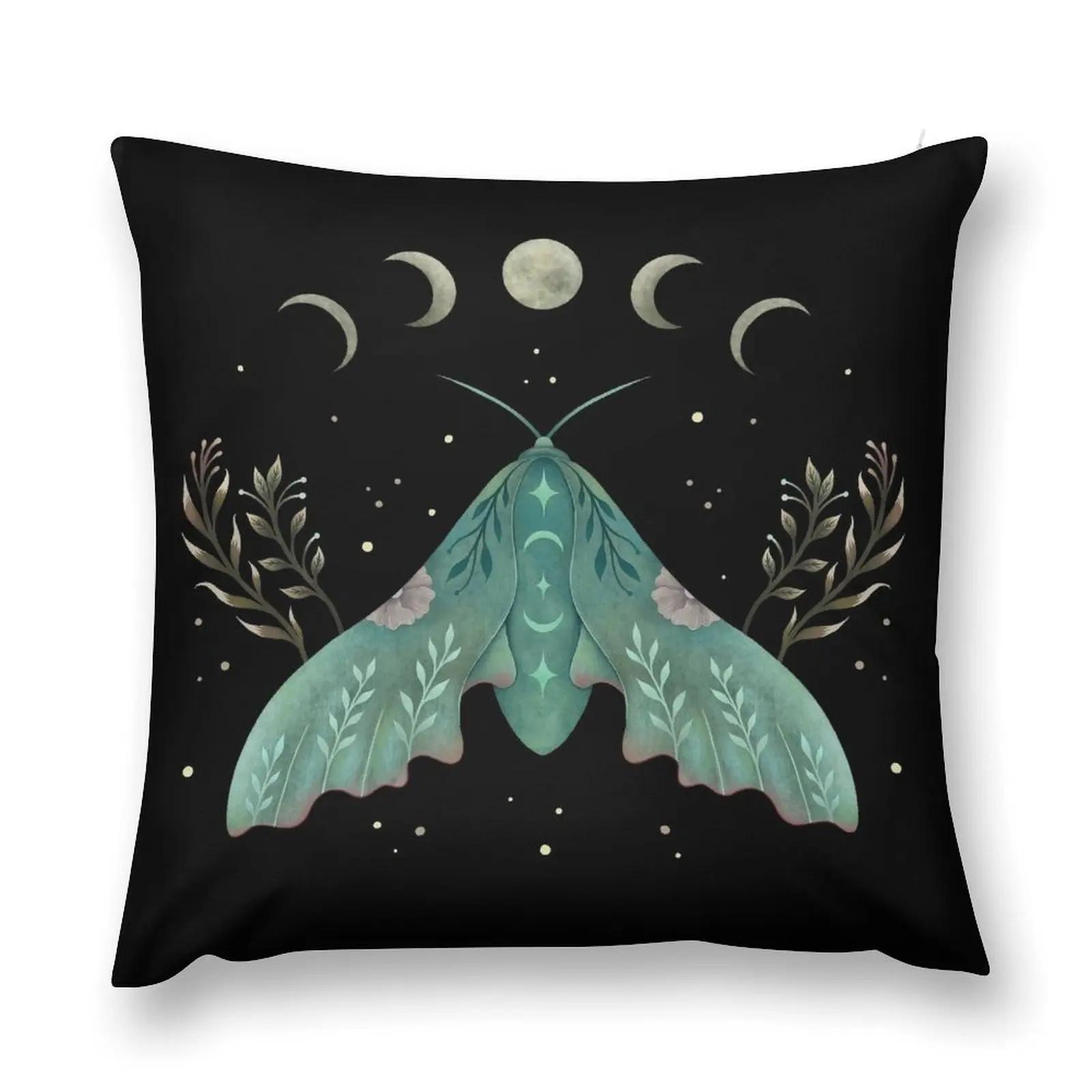 Luna and Moth Throw Pillow Decorative Cushions For Luxury Sofa Cushion Cover For Sofa pillow