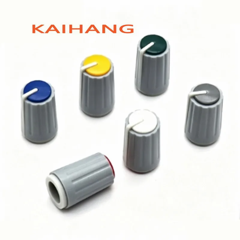 10PCS 10.5×18MM Plastic Knob Cap Potentiometer Sound Card Volume Mixer Knob Cap Knob D-Shaped 270℃ Inner Hole 6mm