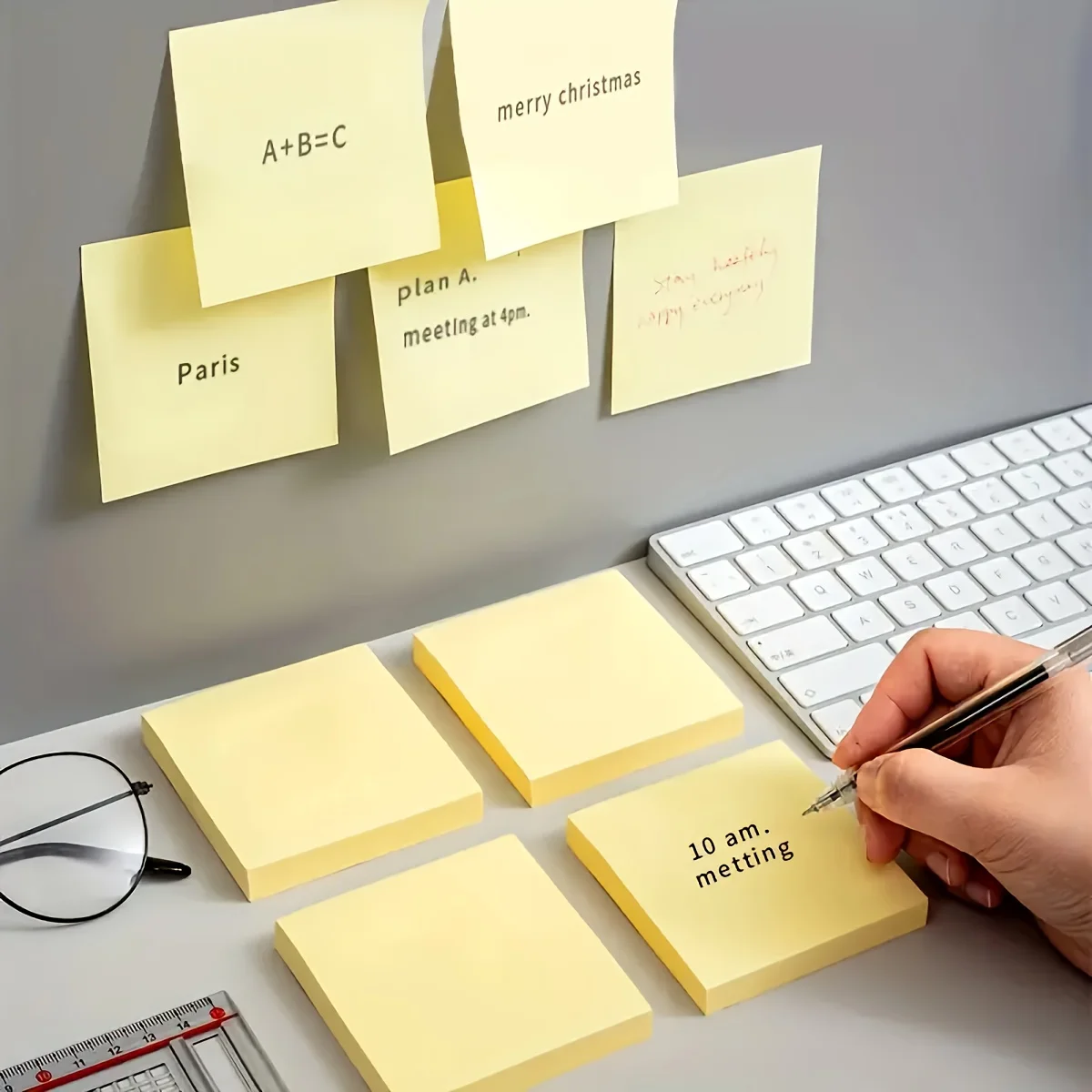 

Sticky Notes 76x76mm, 100 Sheets/Pad, 8pads, Yellow Self-Sticky Notes, Easy to Write, for School, Home, Office