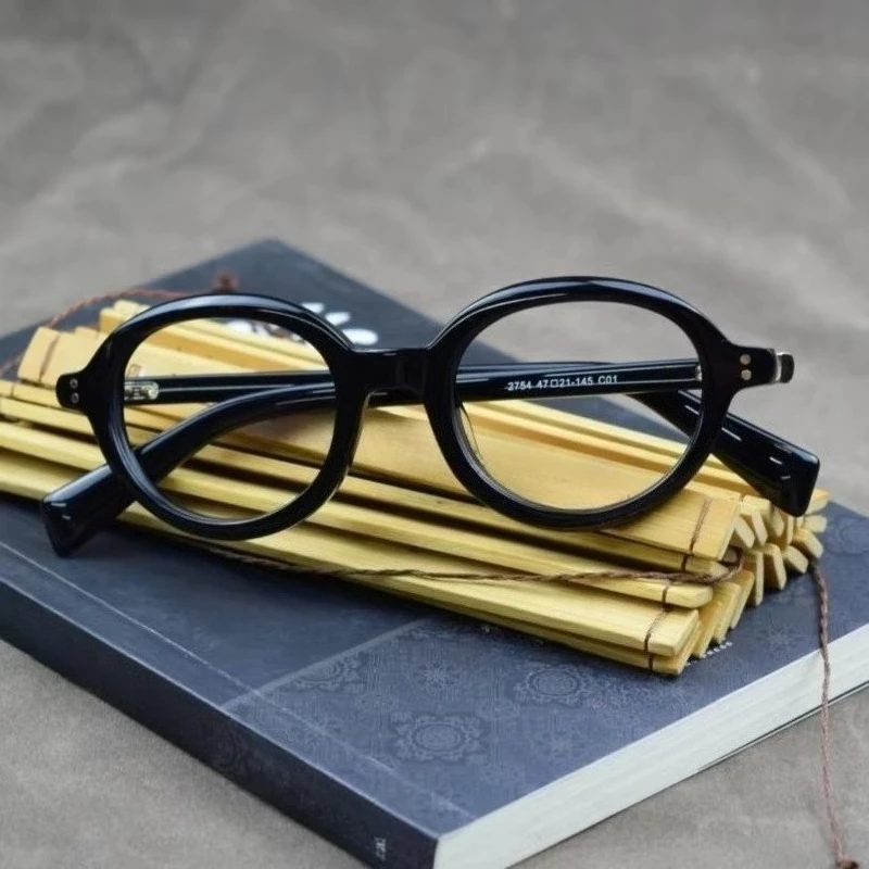 2026 New Model Women High-Quality Handmade Acetate Glasses Retro Men Literature Mini Round Fashion Personalized Eyeglass Frame