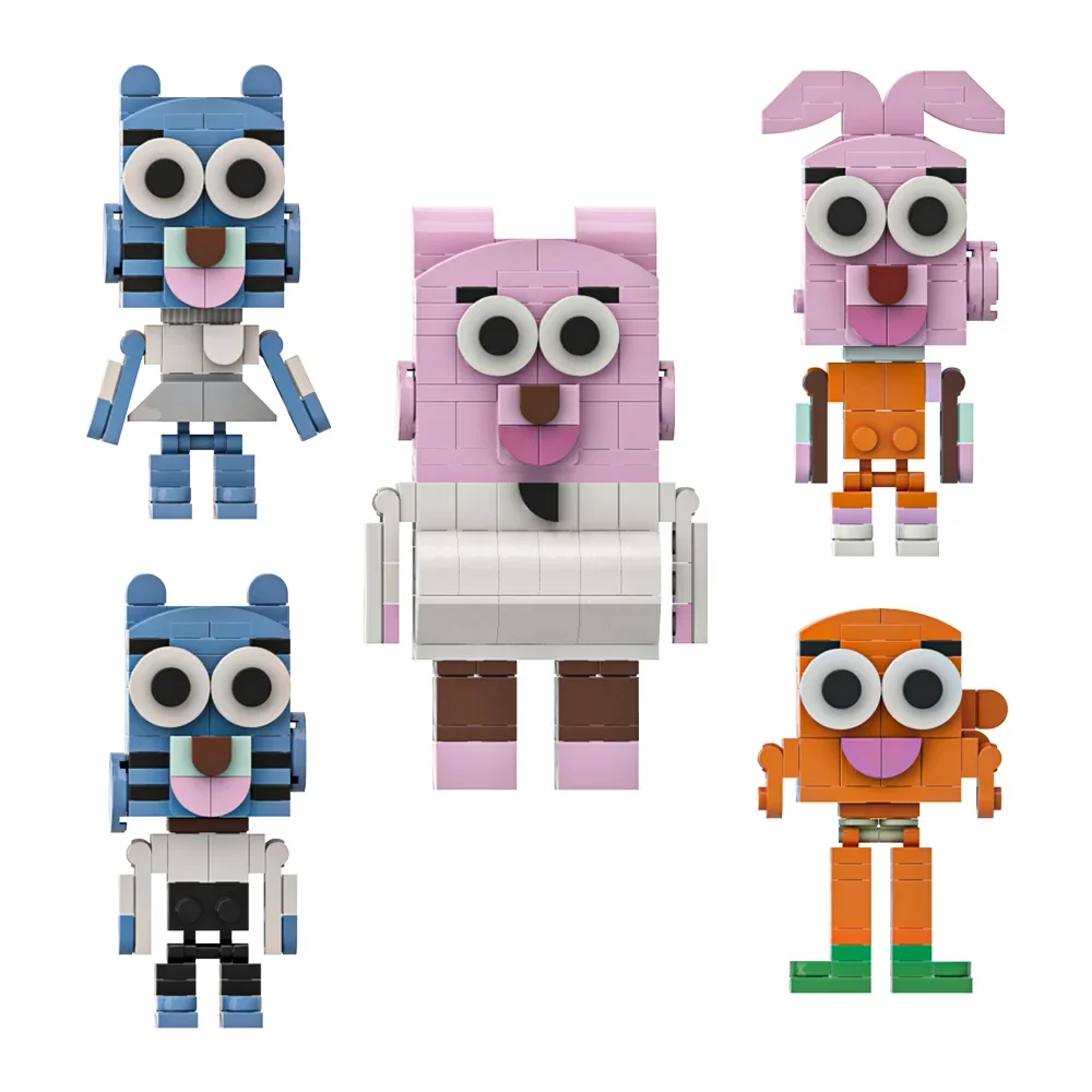 MOC De Amazings World of Gumballs Brickheadz Bouwstenen Cartoon Komedie Actie Tekens Wattersons Bricks Speelgoed kids Gift
