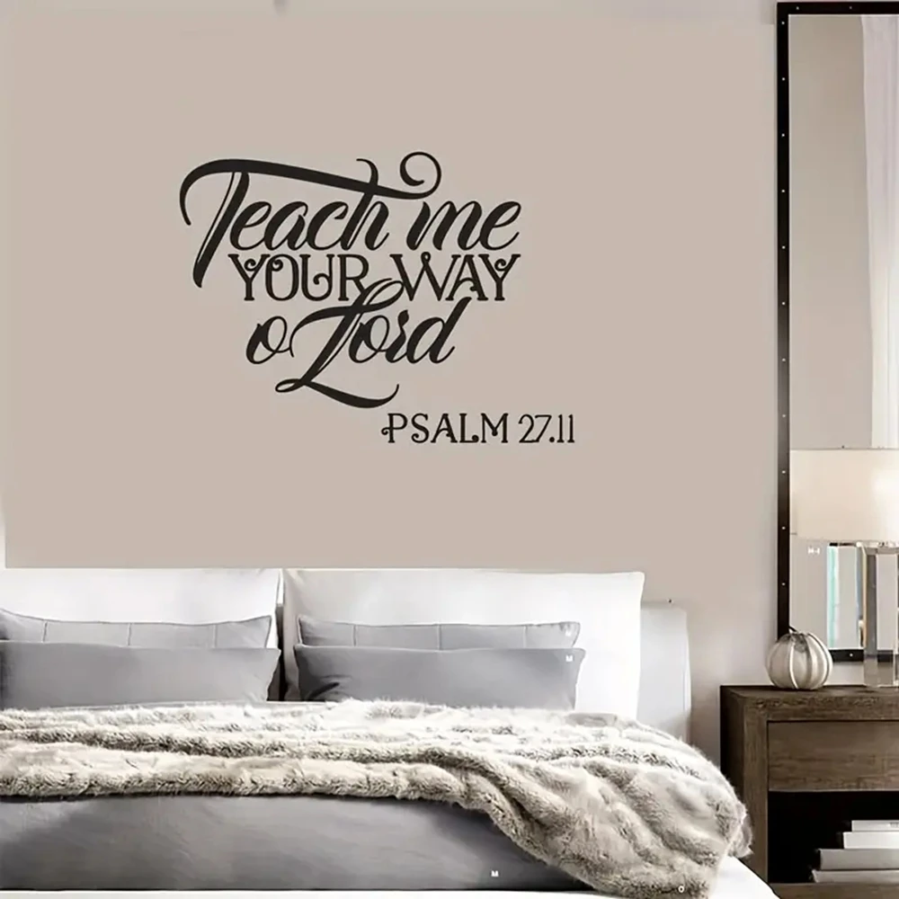 1 pc Religion Art Teach Me Your Way O Lord Wall Sticker Self Adhesive Vinyl Waterproof Wall Art Decal for home decor