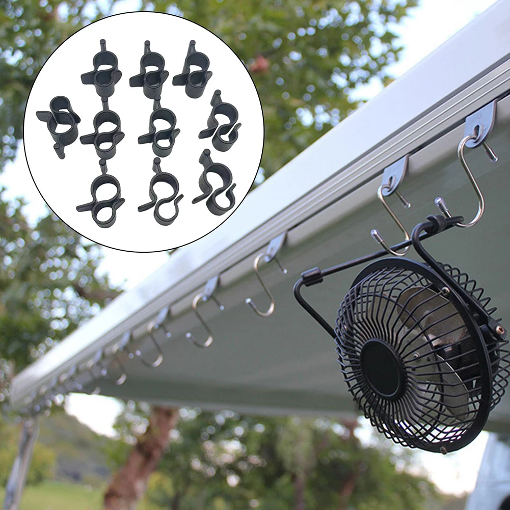 

20Pcs Camping Awning Hooks Clips RV Tent Hangers Light Hanger For Caravan Camper Multi Use RV Traveling Tent Clip Light Hanger