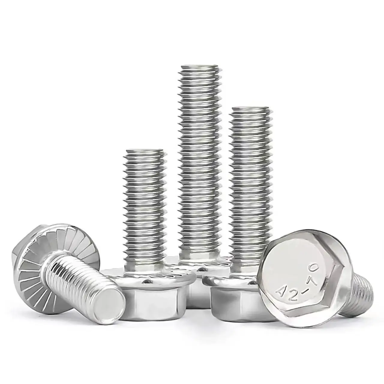 304 Stainless Steel Hex Flange Bolt with Serrated Washer, Anti-Slip Hex Head Screw, M4 M5 M6 M8 M10 M12,