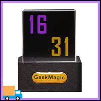 Trending Geekmagic Crystal Cube Photo Display Holographic Desktop Smart Weather Station Digital Clock With GIF Animations Album
