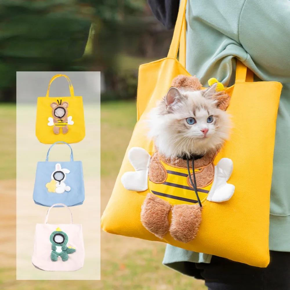 

Cat Carrier Bag with Sling, Cute Shaped, Show Head Small Dog Carrier,Pet Canvas Shoulder Carrying Bag,Dog Sling, Soft Pouch Tote