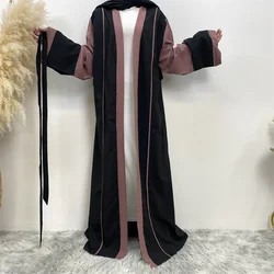 Dubai Abaya turchia abito musulmano Musulmane Femme Cardigan di grandi dimensioni abito musulmano Abaya Patchwork Ramadan Arabia vestito per le donne