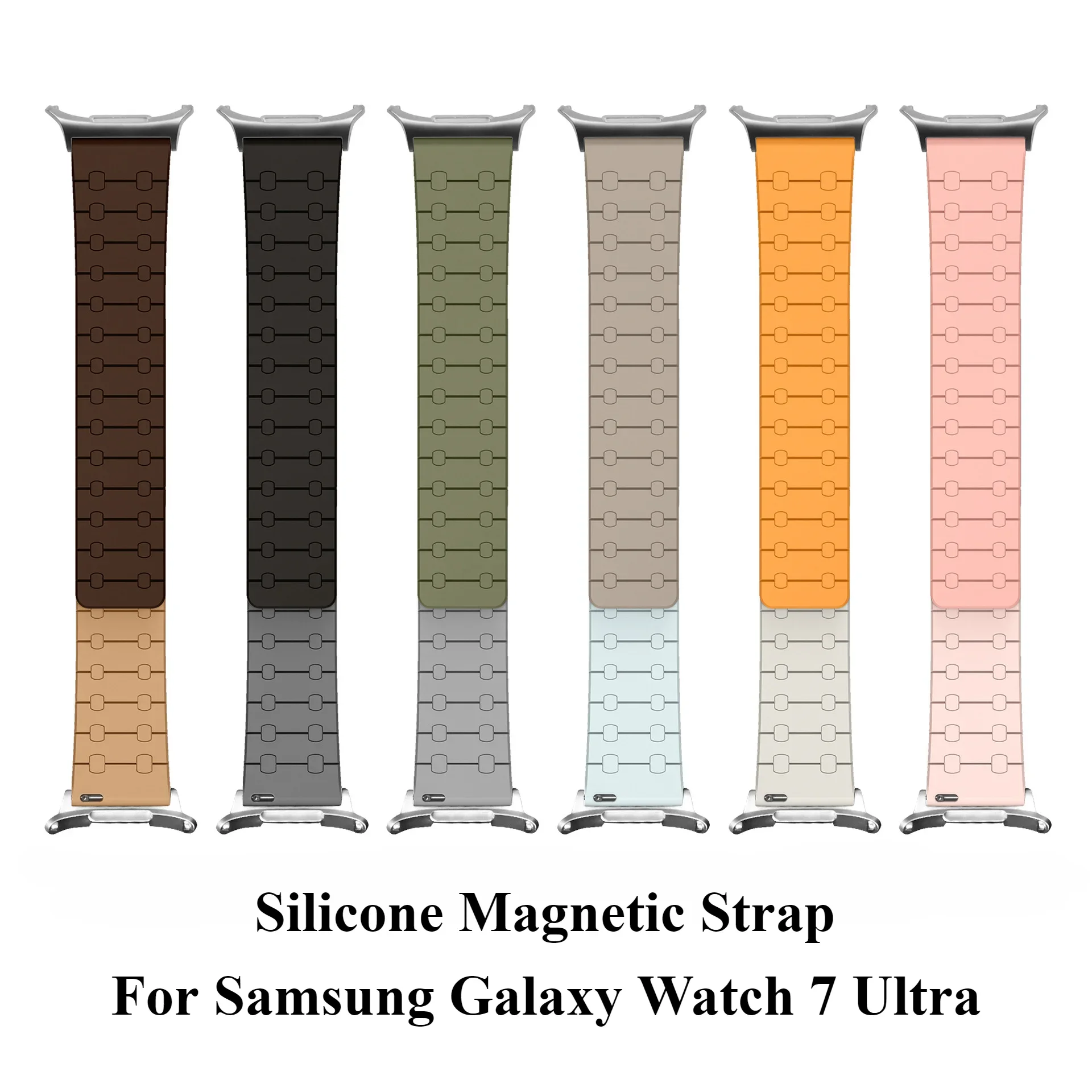 

Silicone Sport Band for Samsung Galaxy Watch 7 Ultra 47mm Magnetic Loop Strap for Watch 7 Ultra 47mm No Gaps Curved End Bracelet