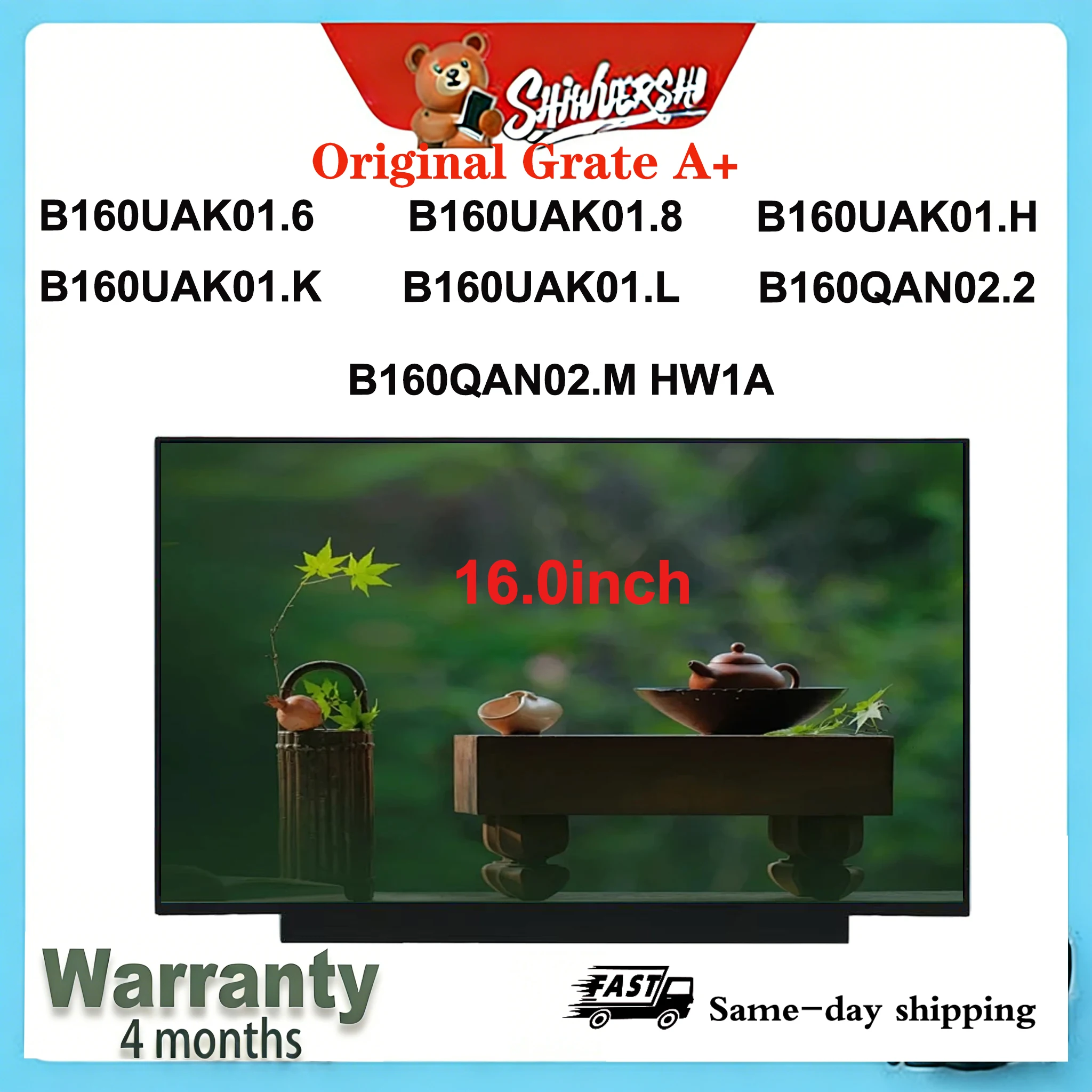 

Оригинальный новый ЖК-экран A+16.0" B160UAK01.6 B160UAK01.8 B160UAK01.H B160UAK01.K B160UAK01.L B160QAN02.M HW1A B160QAN02.2