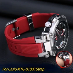 For Casio g-shock watch MTG-B1000 G1000 rubber strap Solid Steel Linker silicone men's watchband belt Refit Blue red accessories