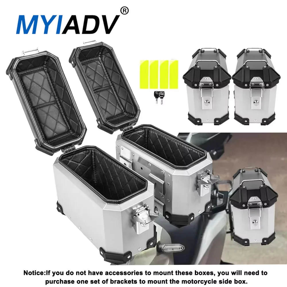 18L Universal Pannier For BMW For Honda For Yamaha Motorcycle Aluminum Box Side Box Saddlebags Side Luggage Cases Storage Trunk