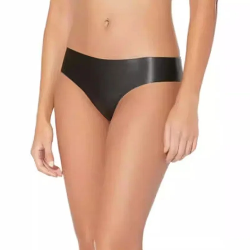 Calcinha transparente de borracha sem costura feminina, roupa íntima justa, ultra apertada, respirável, natação, à prova d'água, sedutora