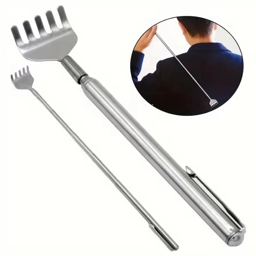 أداة خدش تلسكوبية متينة من الفولاذ المقاوم للصدأ 6 قطع - أداة خدش خلفية يدوية قابلة للتمديد للسفر LK-AA478