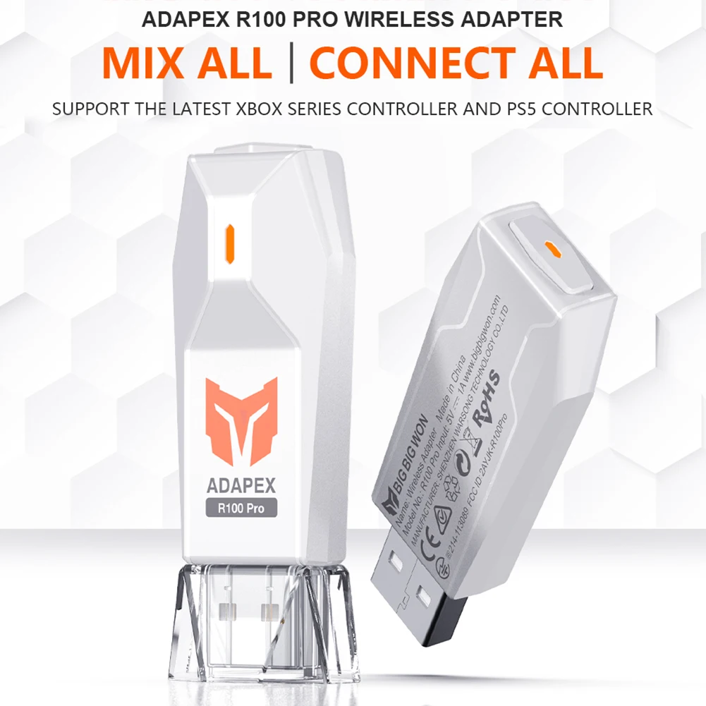 R100 Pro USB سماعة لاسلكية تعمل بالبلوتوث محول لنظام التشغيل Windows Switch PS3 PS4 PS5 PC XBOX سلسلة غمبد مقبض محول لعبة الملحقات