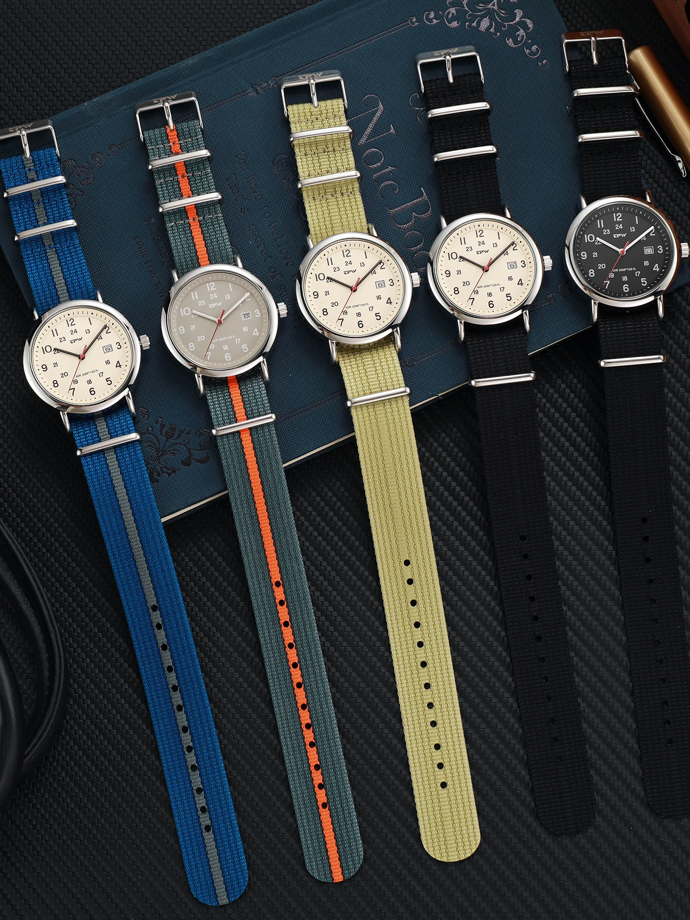 2026 TPW Field Watch Easy Reading Fabric Strap 24 Hours Display Quartz Movement Day function