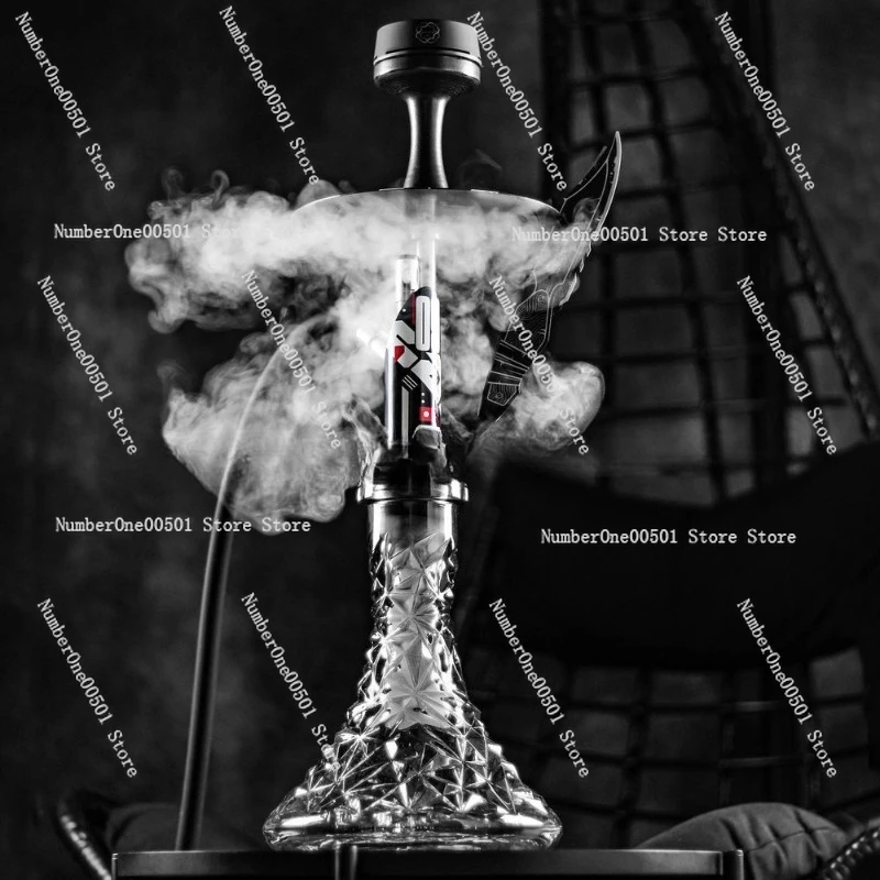 

EL Bomber Hookah Stainless Steel Single Tube Hookah Shisha Set with Glass Bottle 5 sold
