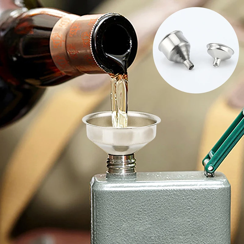 

1PC Funnel Stainless Steel Portable Mini Small Mouth Funnels Bar Wine Flask Universal Long-mouth Funnel Kitchen Accessory