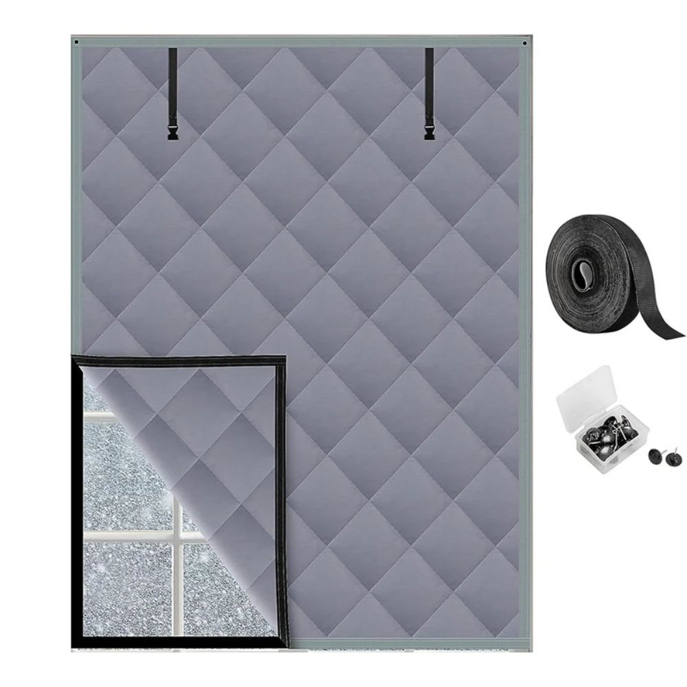 

Комплект оконных штор из оксфордской ткани с изоляцией, с ремешками на застежках и аксессуарами для установки, для повышения энергоэффективности