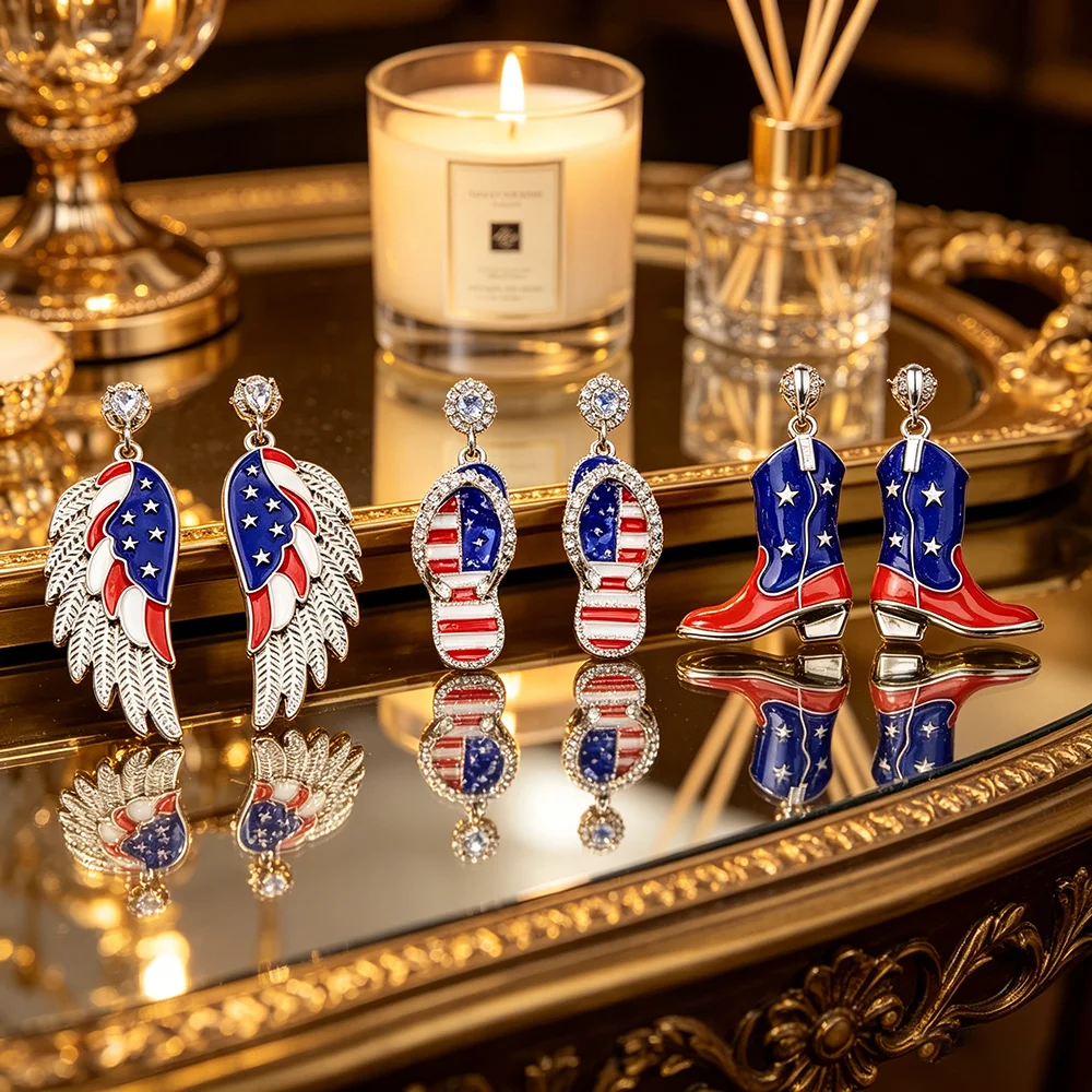 DIY Alloy Pendant Accessories for Independence Day Theme in The United States, Materials for Making Bracelets Necklaces Earrings